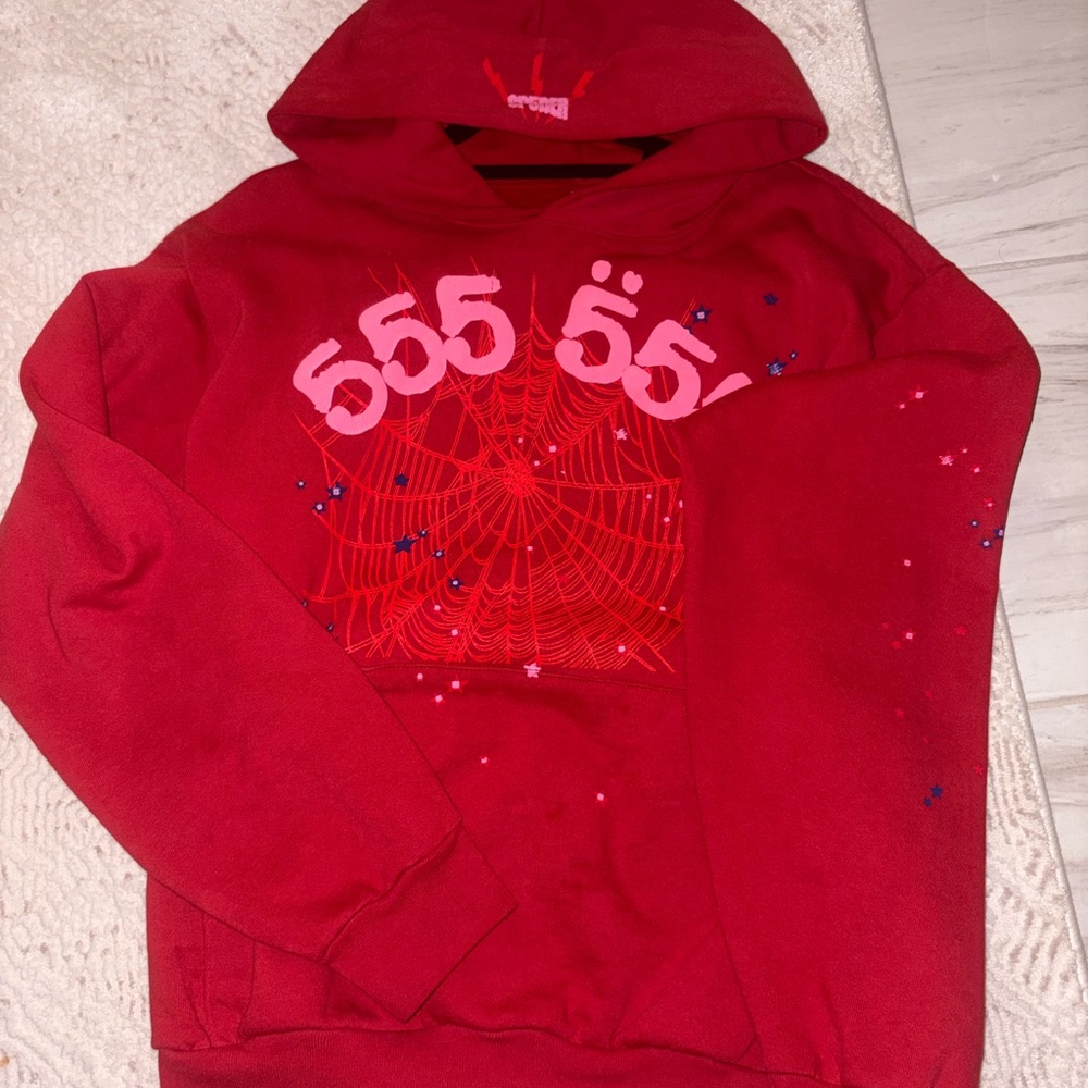 Red Sp5der 555 hoodie Design